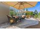 Cozy outdoor patio with comfortable seating and umbrella, perfect for relaxation at 1294 Vista Way, Greenwood, IN 46143