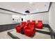 Home theater room with comfortable seating and a projector system at 13613 Lake Ridge Ln, McCordsville, IN 46055