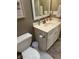 Comfortable bathroom features a modern toilet and a white vanity with brushed-metal fixtures at 1378 Runningbrook Dr, Avon, IN 46123