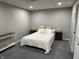 Bedroom featuring neutral walls, gray carpet, a bed flanked by end tables, and two lamps at 1378 Runningbrook Dr, Avon, IN 46123