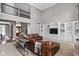 Spacious living room with high ceilings and built-in shelves at 13888 Smokey Ridge Dr, Carmel, IN 46033