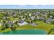 This aerial shows community pool and pond at 16802 Oak Manor Dr, Westfield, IN 46074