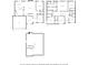 Multi-level floor plans with basement, kitchen, bedrooms, baths, living spaces, and attached garage at 1696 Woodfield Dr, Greenwood, IN 46143