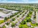 Scenic aerial view showing a neighborhood with a mix of residential homes, commercial buildings and lush greenery at 17357 Austrian Pine Way, Westfield, IN 46074