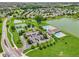 Aerial view of community amenities including a playground, tennis courts, and a lake at 17357 Austrian Pine Way, Westfield, IN 46074