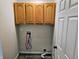 Laundry room with overhead cabinets, a door and connections for a washer and dryer at 2041 Mckinley Ave, Columbus, IN 47201