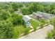 An aerial view of a well-maintained green home with a spacious yard in a tree-filled neighborhood at 2427 N Rural St, Indianapolis, IN 46218