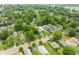 Aerial view of a residential neighborhood with mature trees and various home styles at 2427 N Rural St, Indianapolis, IN 46218