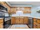 Well-equipped kitchen with modern appliances, granite counters, and wood cabinetry at 2818 Locust Dr, Indianapolis, IN 46227