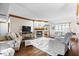 Spacious living room with a fireplace, hardwood floors, and comfortable seating at 2818 Locust Dr, Indianapolis, IN 46227