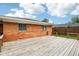 This backyard deck offers the perfect spot for outdoor dining and relaxation at 418 Dunbar Dr, Indianapolis, IN 46229