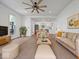 Bright and airy living room with hardwood floors, neutral decor, and an open-concept design at 720 Blanchard St, Shelbyville, IN 46176