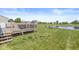 Backyard featuring a wooden deck and pond at , Greenwood, IN 46143
