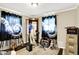 The bedroom features custom curtains and wall decor at 7455 W 700 N, Fairland, IN 46126