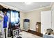 The bedroom features custom wall decor and a Chewy box at 7455 W 700 N, Fairland, IN 46126
