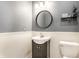 Charming powder room features modern fixtures and stylish decor at 7546 Kidwell Dr, Indianapolis, IN 46239