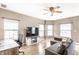 Comfortable living room with modern furnishings and a view to an adjacent office space at 7546 Kidwell Dr, Indianapolis, IN 46239