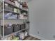 Organized pantry with metal shelving units, offering ample storage space at 10510 Mcclain Dr, Brownsburg, IN 46112