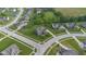 Aerial view of a home in a lovely neighborhood, with tree-lined streets and manicured lawns at 1313 Brentford Ln, Greenwood, IN 46143