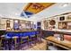 Finished basement bar offering unique Scottish decor, bar seating, and custom lighting at 1313 Brentford Ln, Greenwood, IN 46143