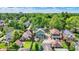 Neighborhood aerial shot with lush greenery, mature trees, and single-Gathering homes under a sunny sky at 140 W Hampton Dr, Indianapolis, IN 46208