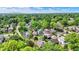 Aerial view of neighborhood with tree-lined streets on sunny day in summer at 140 W Hampton Dr, Indianapolis, IN 46208