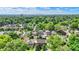 Aerial view of a neighborhood with tree-lined streets and mature trees in summer at 140 W Hampton Dr, Indianapolis, IN 46208