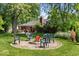 Spacious backyard with a fire pit surrounded by chairs, perfect for outdoor gatherings at 1408 126Th St, Carmel, IN 46033