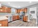 Updated kitchen featuring stainless steel appliances, granite countertops, and ample cabinet space at 2115 Napa Cir, Indianapolis, IN 46214