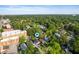 Aerial view of a residential neighborhood showcasing lush trees and beautiful houses at 22 N Bolton Ave, Indianapolis, IN 46219
