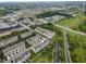 Aerial view of a neighborhood with well-maintained townhomes and green spaces near W 161st Street at 258 Coatsville Dr, Westfield, IN 46074