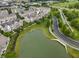 Aerial view showcasing a neighborhood with pond, walking path, and proximity to green spaces at 258 Coatsville Dr, Westfield, IN 46074