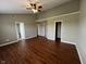This spacious bedroom features wood flooring and bathroom and closet access at 258 Coatsville Dr, Westfield, IN 46074