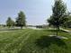 A scenic view of a community pond with surrounding green space and walking path at 258 Coatsville Dr, Westfield, IN 46074