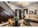 Cozy living area with stylish furnishings and a staircase in view at 270 W Broadway St, Greenwood, IN 46142