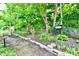 Tranquil backyard garden with landscaping, decorative accents, and mature trees at 2805 Rylee Ct, Greenwood, IN 46143