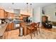 Modern kitchen with stainless steel appliances, a center island with seating, and wood cabinetry at 2805 Rylee Ct, Greenwood, IN 46143