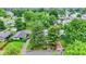 An aerial view of a charming neighborhood showcasing lush greenery and well-kept lawns at 2832 Hillside Ave, Indianapolis, IN 46218