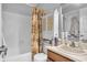 Clean bathroom with a shower and tub combination, vanity, and updated mirror at 2925 Horse Hill East Dr, Indianapolis, IN 46214