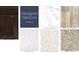 Image presents designer options for cabinets, countertops, flooring, and carpet at 3599 Hauser Ct, Bargersville, IN 46106