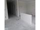 Unfinished Living room of new home with smooth concrete floors and freshly painted walls at 3599 Hauser Ct, Bargersville, IN 46106