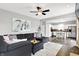 Open concept living room with view of kitchen, modern furnishings and decor at 3811 Tartan Trl, Whitestown, IN 46075