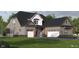 New construction home with two car garage and black brick foundation is beautifully designed at 4295 Hamilton Run, Zionsville, IN 46077