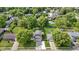 Charming home nestled among lush trees in a serene neighborhood; swimming pool in neighbor's backyard visible in the distance at 4718 Dancer Dr, Indianapolis, IN 46237