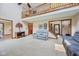 Spacious living room with high ceilings and open access to other living spaces at 6983 White Oak Dr, Avon, IN 46123