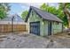 View of detached garage featuring a basketball hoop and a fenced-in backyard at 715 Kessler Blvd E Dr, Indianapolis, IN 46220
