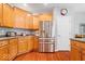 Kitchen showcasing stainless steel refrigerator and matching cabinets at 745 Ridge Gate Dr, Brownsburg, IN 46112