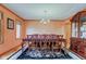 Formal dining room with hardwood floors, chandelier, and built-in cabinet at 8371 N 400 W, Fairland, IN 46126