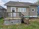 View of backyard and deck, ideal for outdoor enjoyment and relaxation at 1033 Cottage Ave, Columbus, IN 47201