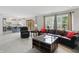 Open concept living space featuring a large sofa, an adjacent kitchen, and wood-look floors at 10410 Trillium Ct, Noblesville, IN 46060